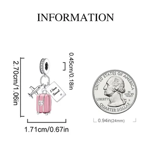 フィットパン925オリジナルブレスレットラブハートフラワー4リーフクローバータートル925シルバーチャームビーズDIYバースデージュエリーギフト 6ベストセールスシルバーハートチャーム-5