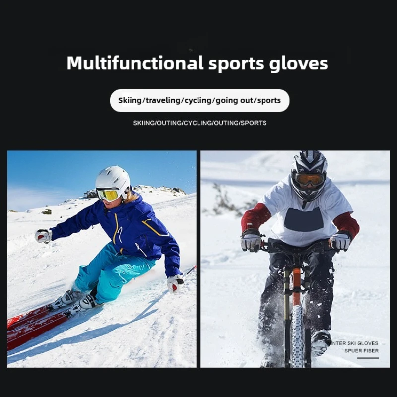 شتاء دافئ المخملية مبطن يندبروف المضادة للانزلاق شاشة تعمل باللمس الرياضة القيادة في الهواء الطلق ركوب الرجال والنساء يندبروف قفازات دافئة #2