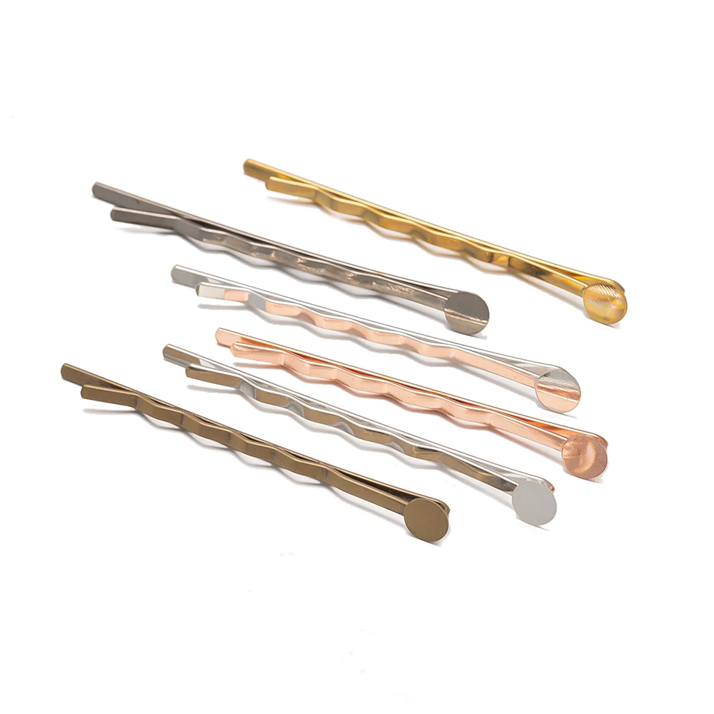 Pince à cheveux ronde et plate pour bricolage, lunette vierge, réglage de la base, épingle à cheveux faite à la main, accessoires de bijoux,
