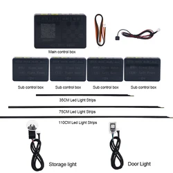 Barra de luz acrílica LED para carro, porta e fogão, luz ambiente do arco-íris para substituição, flâmula completa, 35cm, 75cm, 110cm