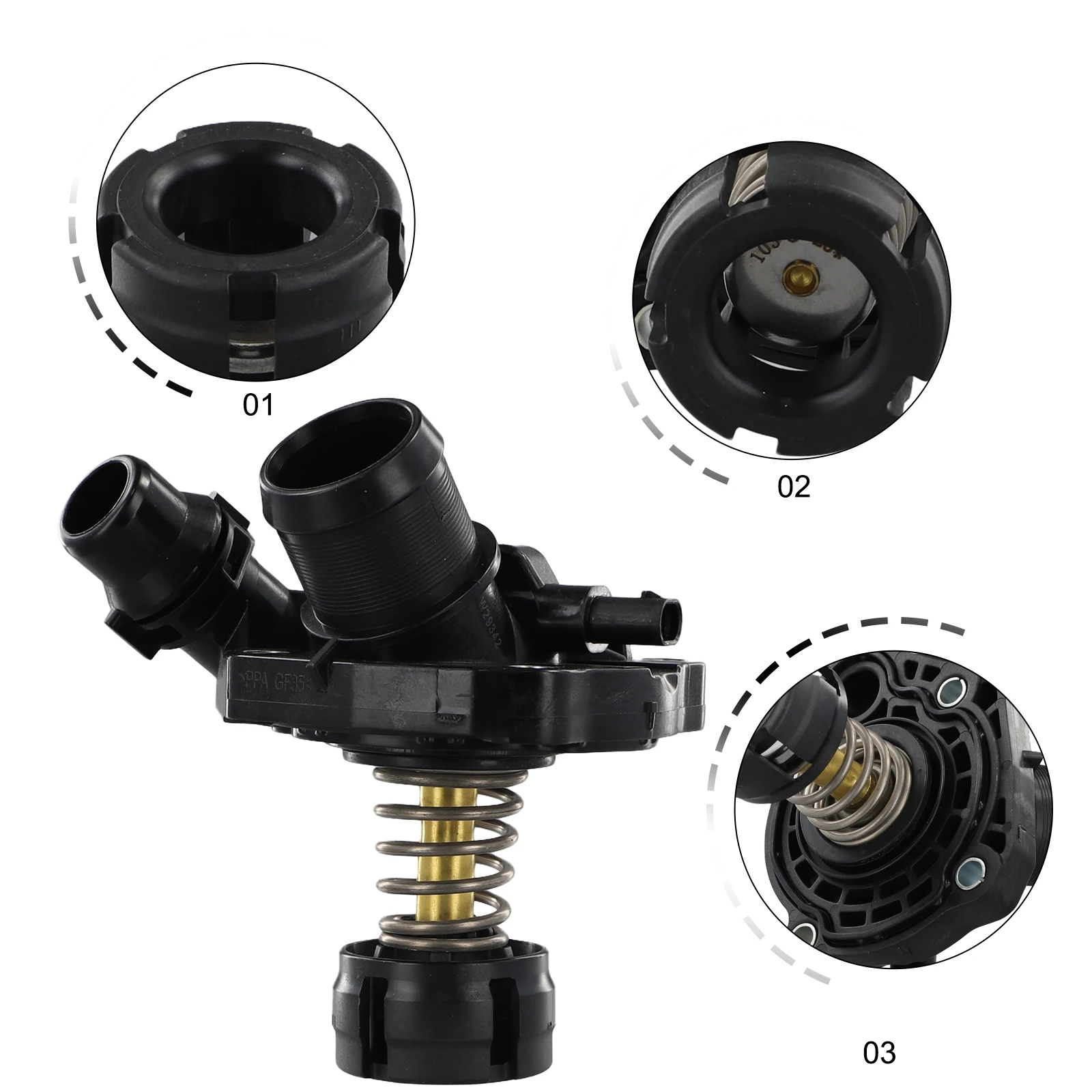 

Engine Thermostat Thermostat Black New 11518601366 11518623576 1pc For BMW F45 X1 X2 Car Accessories Direct Fit