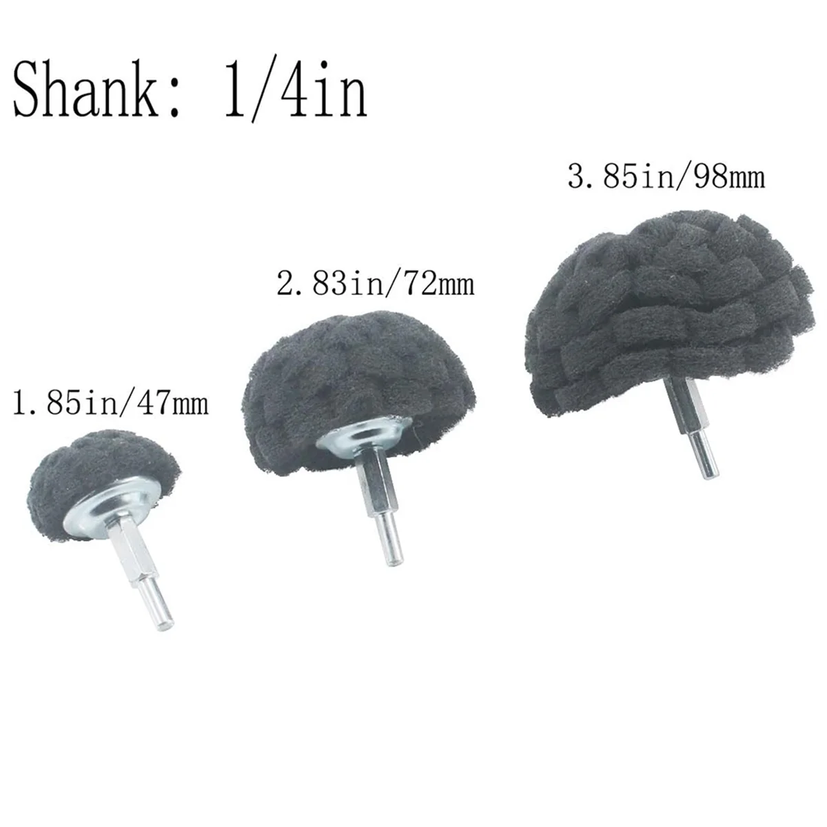 AA98 9 Pcs Scouring Pads, 1/4inch Shank Half Ball Shape Non Woven Buffing Polishing Kits for Drill, Drill Polishing Kits