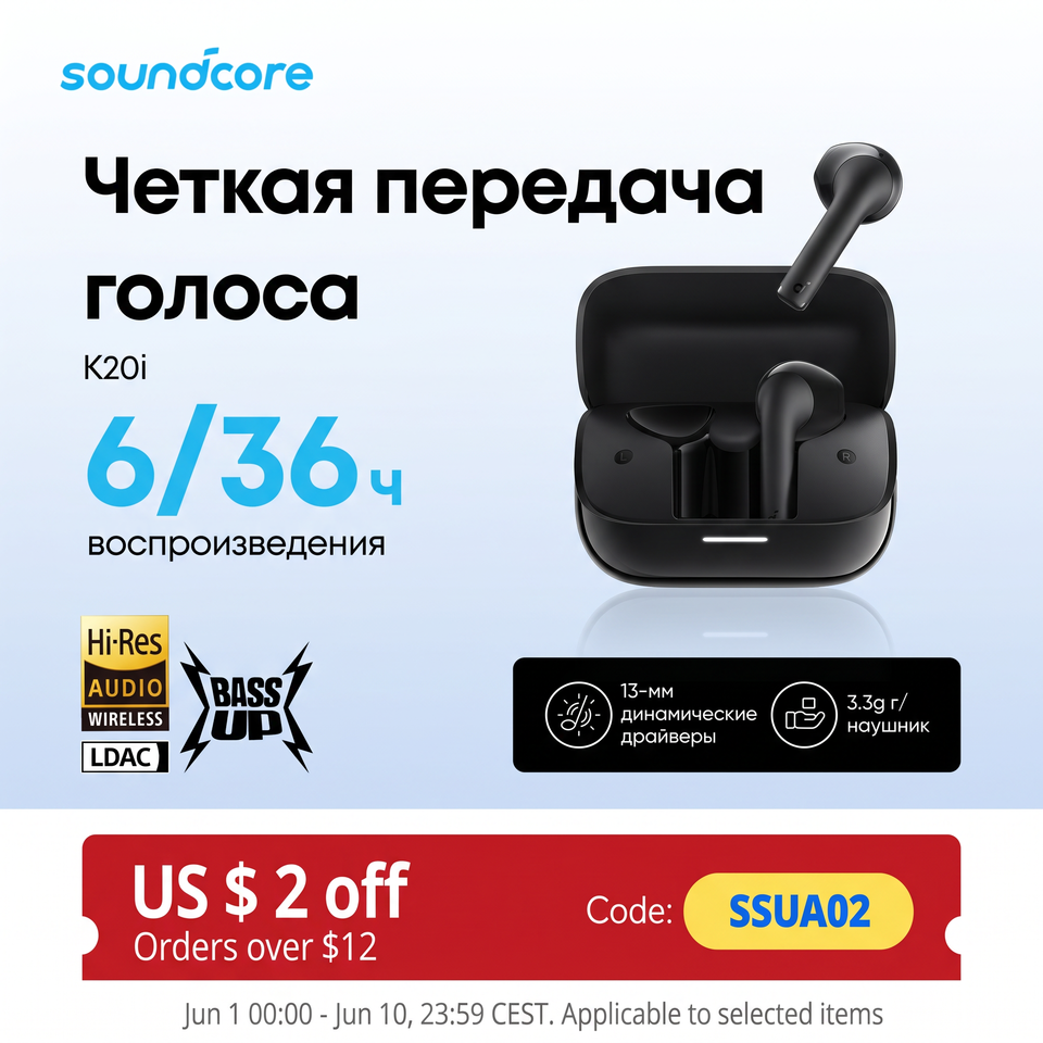  Soundcore K20i by Anker Semi-in-Ear Earbuds Earphone Bluetooth 36H Wireless Bluetooth Headphones Wireless Bluetooth Earphones