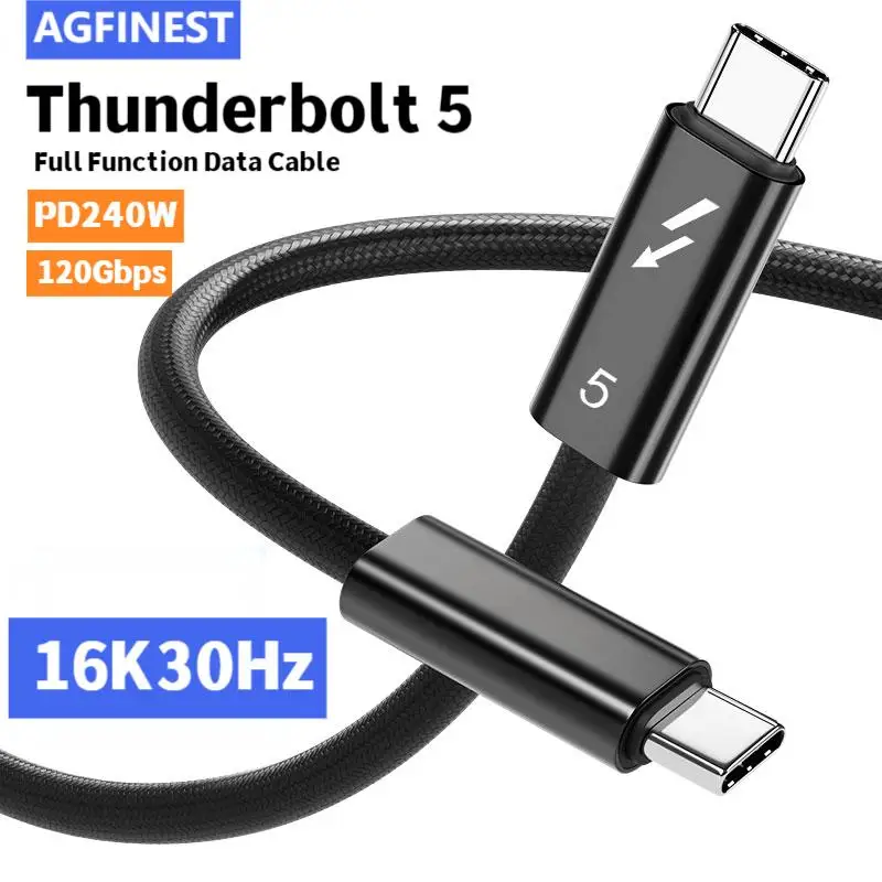 Thunder-bolt 5 Cable 240W Fast Charging Cable 16K Ultra HD high speed data Cable Compatible Thunderbolt 4/3 for MacBook iphone