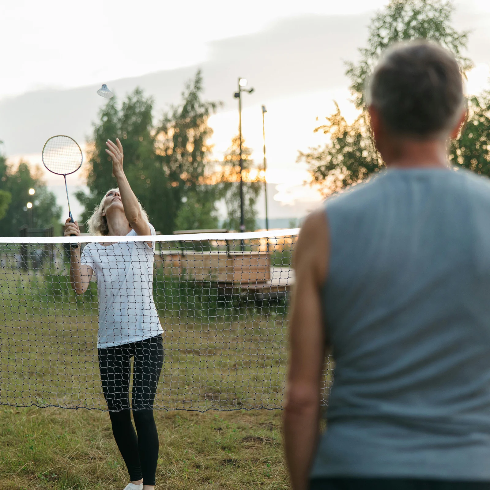 Rete da badminton resistente all'usura, leggera, compatta, portatile, pieghevole, facile da pulire, mantiene la rete sportiva per palline da badminton