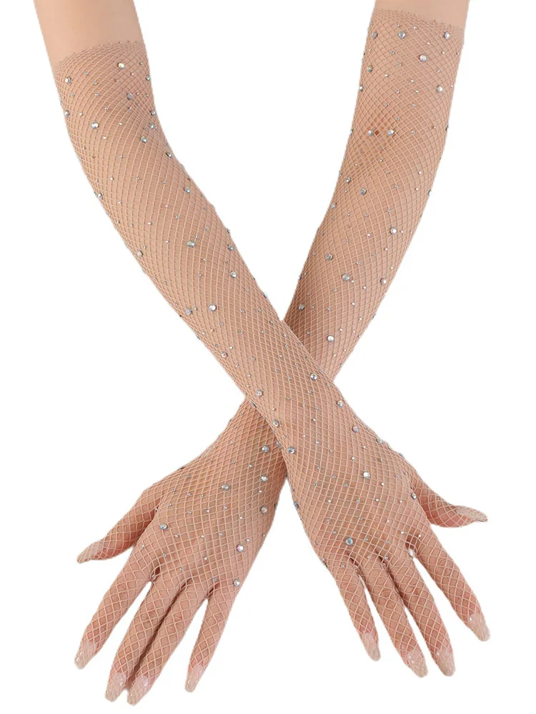 الصيد صافي قفازات الحفر الساخن الجوف خارج قفازات أنبوب طويل 45 سنتيمتر أنبوب إصبع طويل غطاء للذراع النساء واقية من الشمس قفازات الاصبع #4