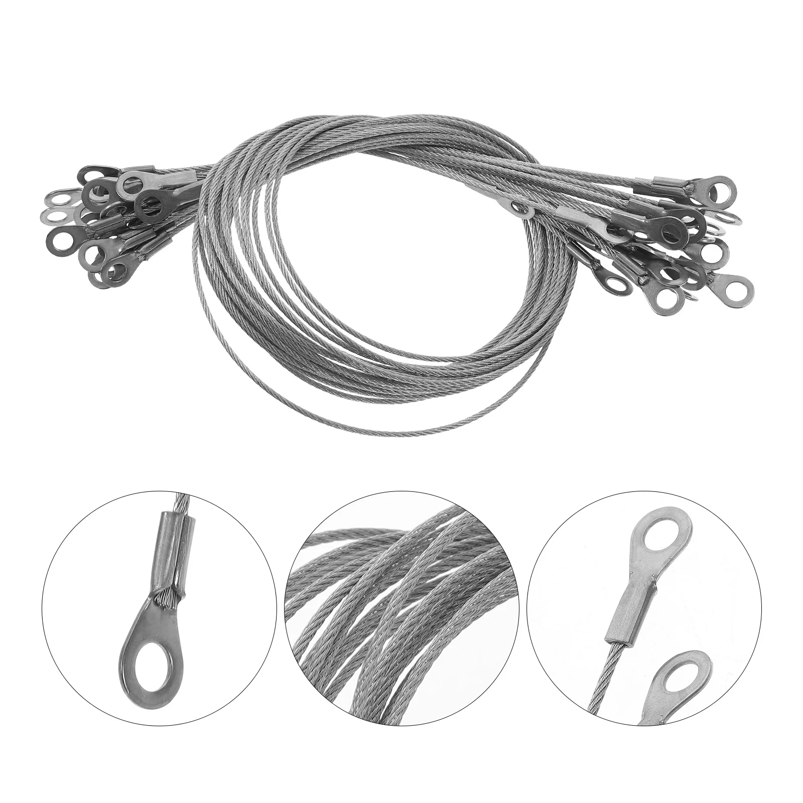 20 قطعة حبل كابل من الفولاذ المقاوم للصدأ مضاد للسقوط للصورة مصباح مرآة نبات معلق 15 كجم أجهزة حبل شديدة التحمل #2