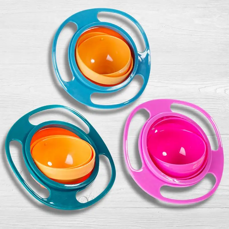 360 Rotating Spill Resistant Bowl For Feeding Newborn Feeding Bowls With Lid Mess Free Snack Bowls For Babies Over 6 Months