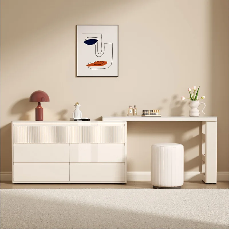 

Simple dresser, integrated chest, multi-functional bedroom storage, solid wood telescopic makeup desk