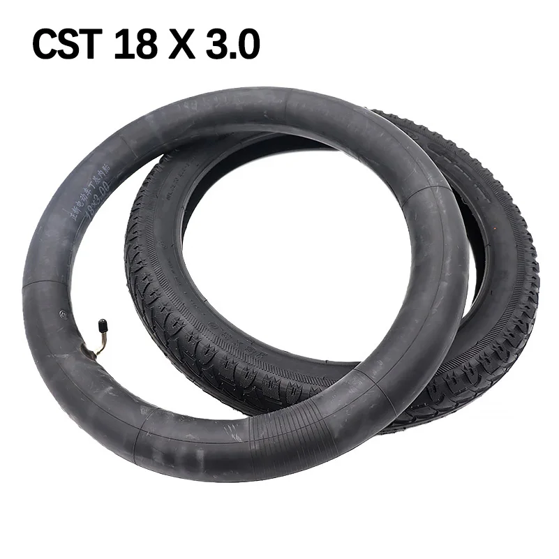 

CST 18 x 3.0 inner outer good quality tire with a bent Valve fits many gas electric scooters and e-Bike