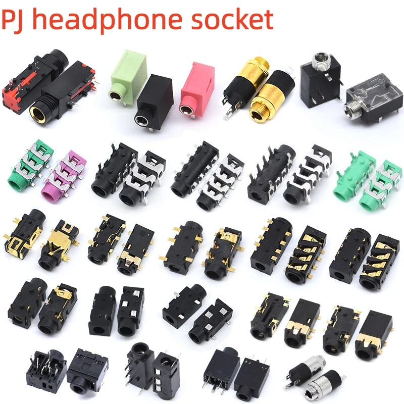 10PCS PJ headphone jack Multi-style audio jack headphone jack switch patch/pin speaker slightly MP4/5 accessories