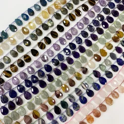 13x18mm Faceted Teardrop Natural crystal Apatite Blue Lapis Rose Quartz amethyst Loose Beads DIY for Necklace Earrings Pendants
