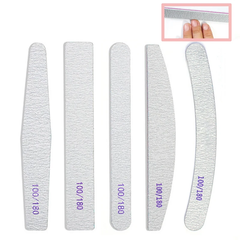 เล็บไฟล์100/180กระดาษทรายเล็บไฟล์ Sanding แฟ้มขัดไฟล์เล็บอุปกรณ์บดเล็บแฟ้มเล็บเครื่องมือ
