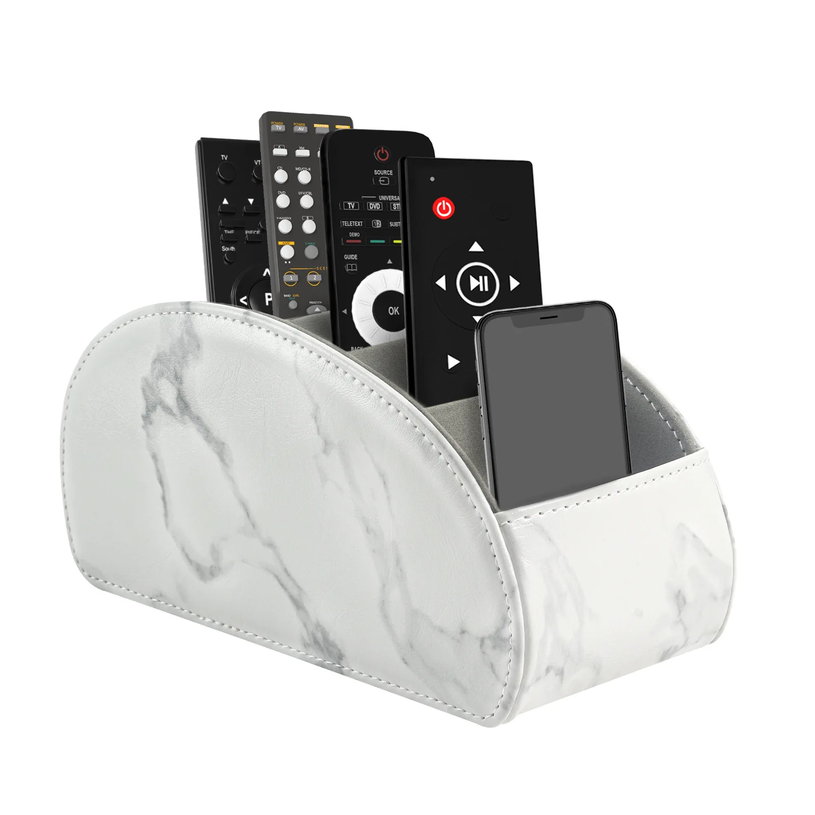 Fernbedienungshalter mit PU-Leder Multifunktionale Desktop-Aufbewahrungsbox Stifthalter Vielseitig Einsetzbare Praktische Schreibtisch-Organizer-Ablage