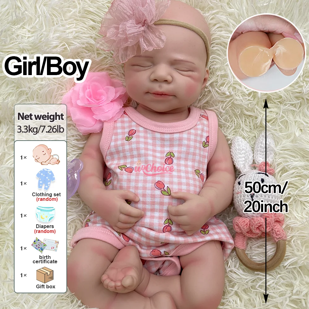 Hand-Painted 20" Pascale Full Solid Silicone Reborn Baby Girl/Boy Waterproof Weighted Newborn Doll Serious Artists Collectors