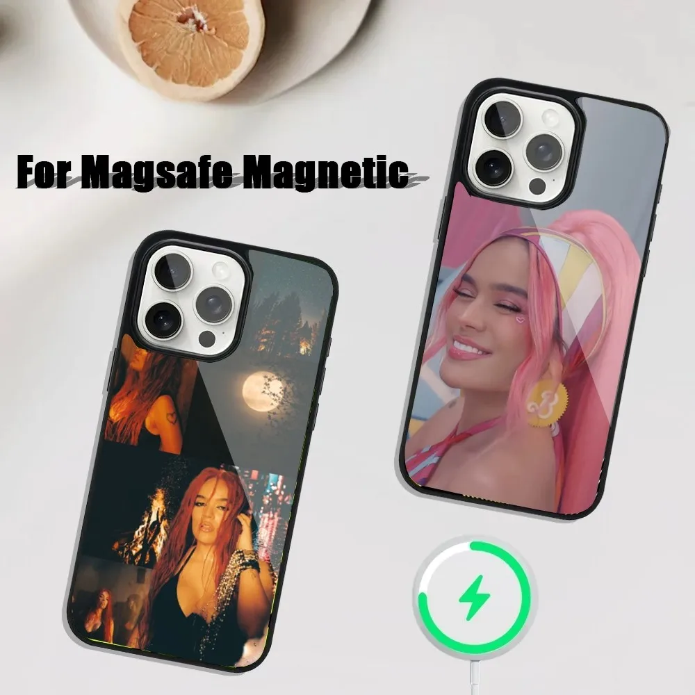 K-Karol G Singer Phone Case For iPhone 16,15,14,13,12,11,Plus,Pro,Max Mini Magsafe Magnetic Wireless Charging