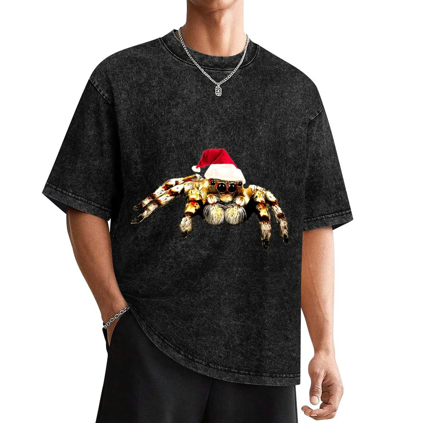 

Jumping Spider in Santa Hat T-Shirt funny shirt cotton sublime anime shirt custom shirt sweat shirts, men