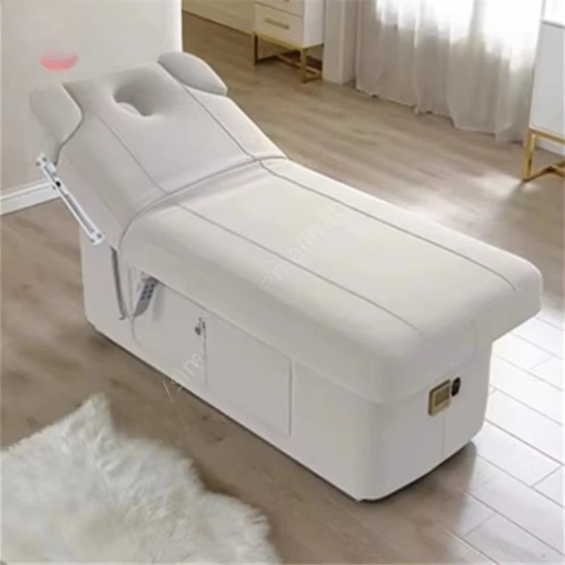 

Luxury Modern Facial Spa Bed Beauty Salon Bed Massage Treatment Adjustable Table With Storage