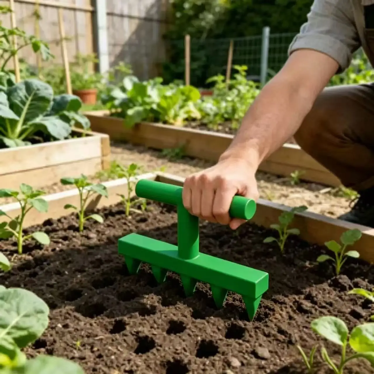 Sembradora perforadora hortícola para vegetales domésticos y plántulas de flores, sembradora de semillas hortícolas