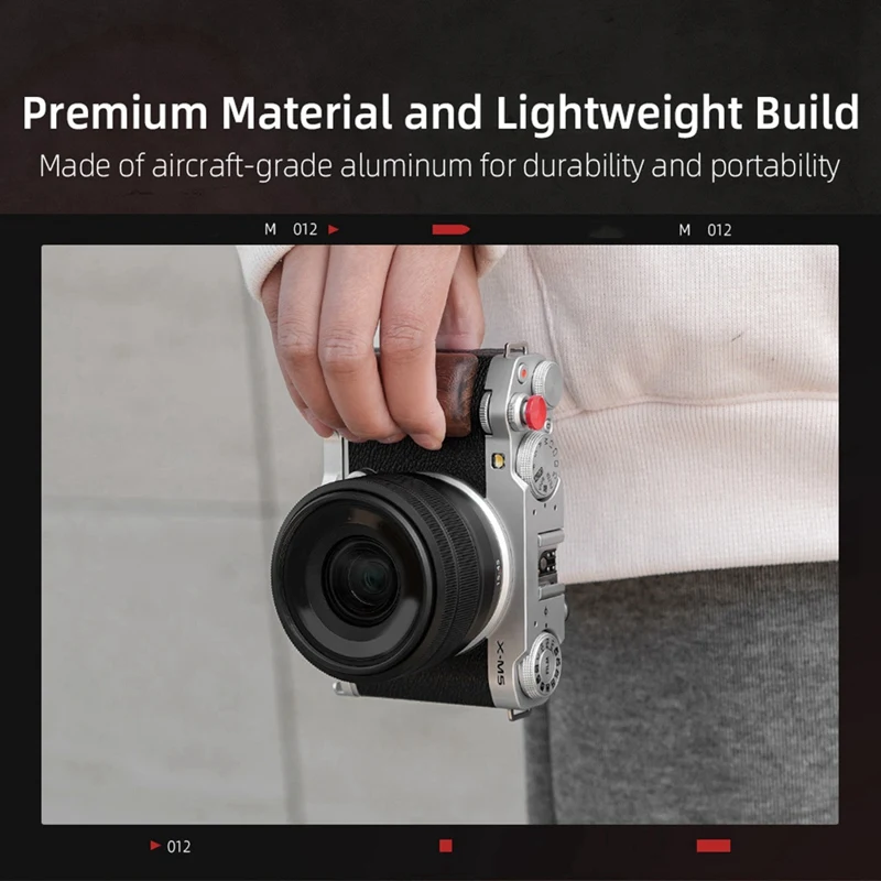 Voor Fuji XM5 Quick Release L Plaat Camera Houten Handvat Houten Grip Arca Swiss Statief Camera Accessoires