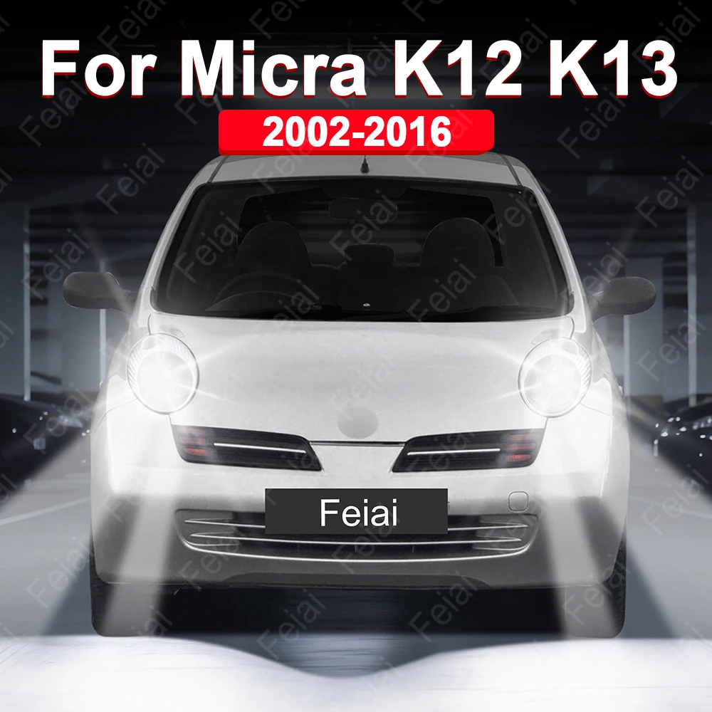 Bombillas LED para Faros Delanteros de Nissan Micra K12 K13, Accesorios para Micra, Faros Delanteros para Automóvil 2002-2005 2006 2007 2008 2009 2010 2011 2012-2016