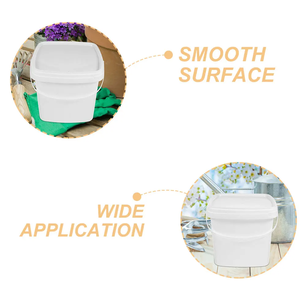 دلو ماء بلاستيكي سعة 1 لتر مع غطاء مقبض، متعدد الأغراض، حديقة المنزل، سهل التنظيف، آمن، دلو مريح