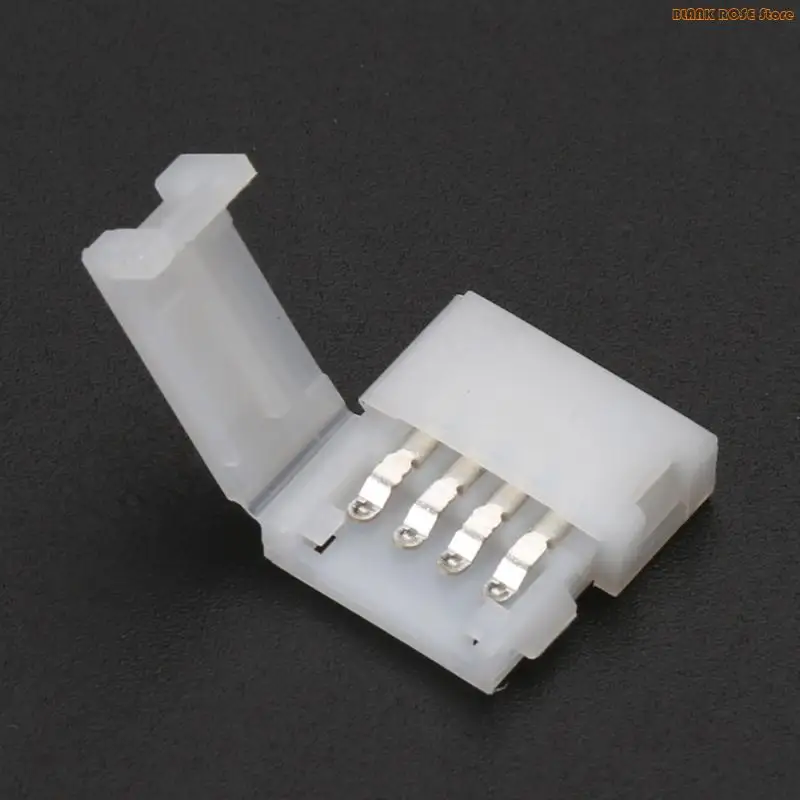 K1AE Solderless Clip-on Coupler Connector 4 Pin 10mm For 5050 RGB LED Strip Light