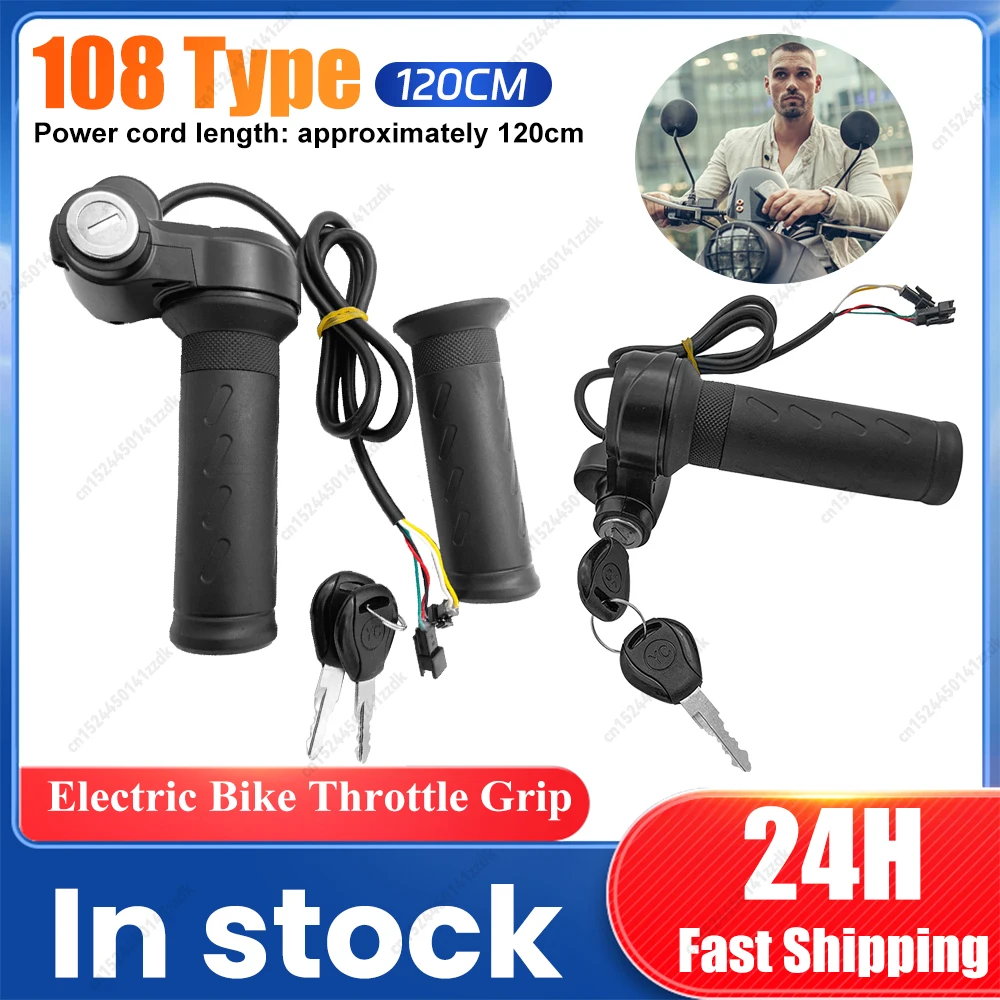 Electric Bicycle Twist Throttle Grip Scooter Handle Universal Voltage Bike Handlebar Twist Accelerator Replacement Parts Access