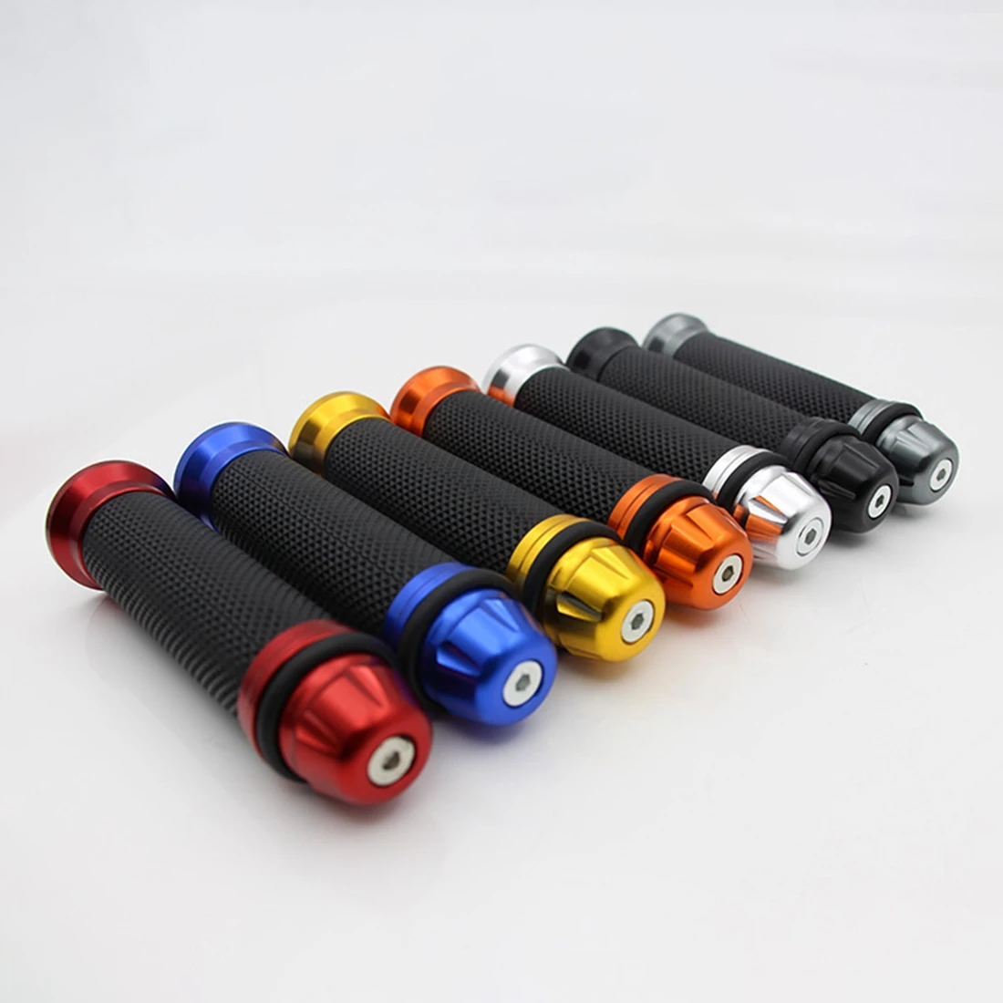 1Pair 7/8\'\' Motorcycle Handle Grips Anti-Slip Handlebar Bar Grips Bicycle Rubber Mountain Cycle Handle Handlebar Bar Grips