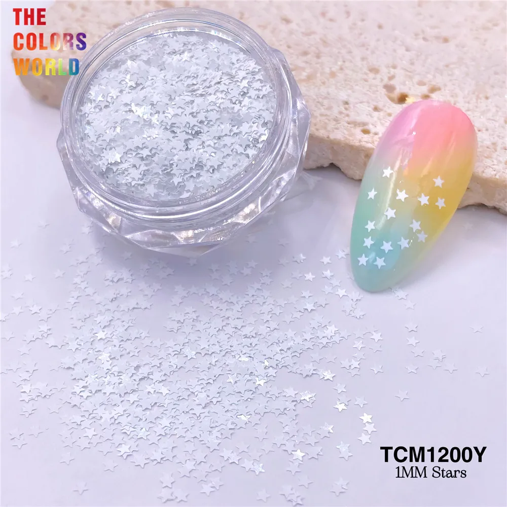 Lentejuelas brillantes de estrella de TCT-915, macarrón Kawaii de 1MM, colores encantadores para arte de uñas, maquillaje, manualidades, vaso DIY,