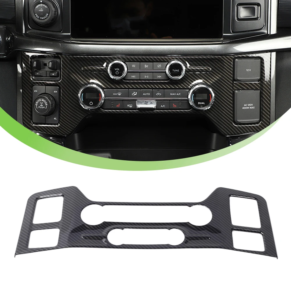 

Панель управления кондиционера декоративная Обложка для Ford F150 F-150 2021 2022 2023, автомобильные аксессуары, АБС-пластик, углеродное волокно