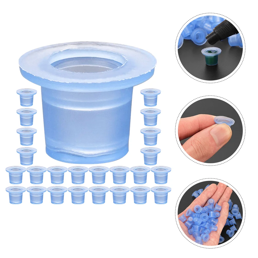 

100 Pcs Tattooing Pigment Containers Bracket 14x1cm Cups Tattoos Holders Ink Storage Small Blue Color