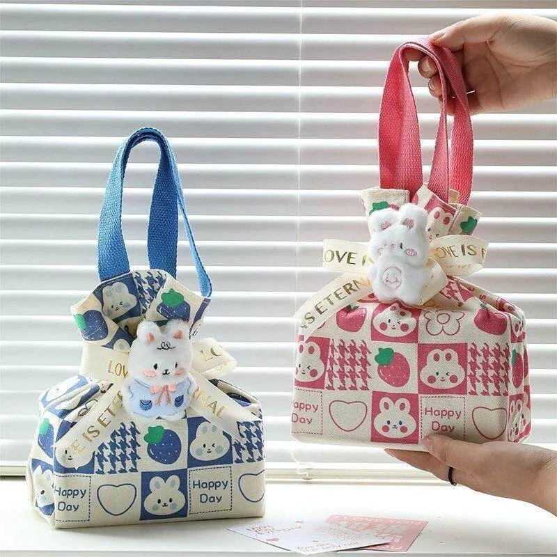 10/20Pcs Cute Cartoon Gift Bags with Handles Large size Canvas Bag Baby Shower Party Favors Packaging Bag for School Banquet