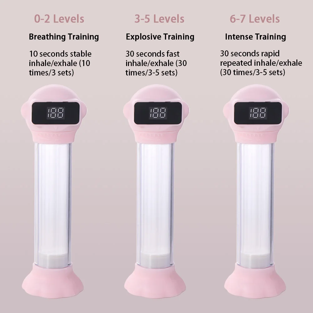 قابل للتعديل المقاومة عد التنفس الدمبل التنفس العميق تصميم مريح التنفس الدمبل المدرب العملي #3