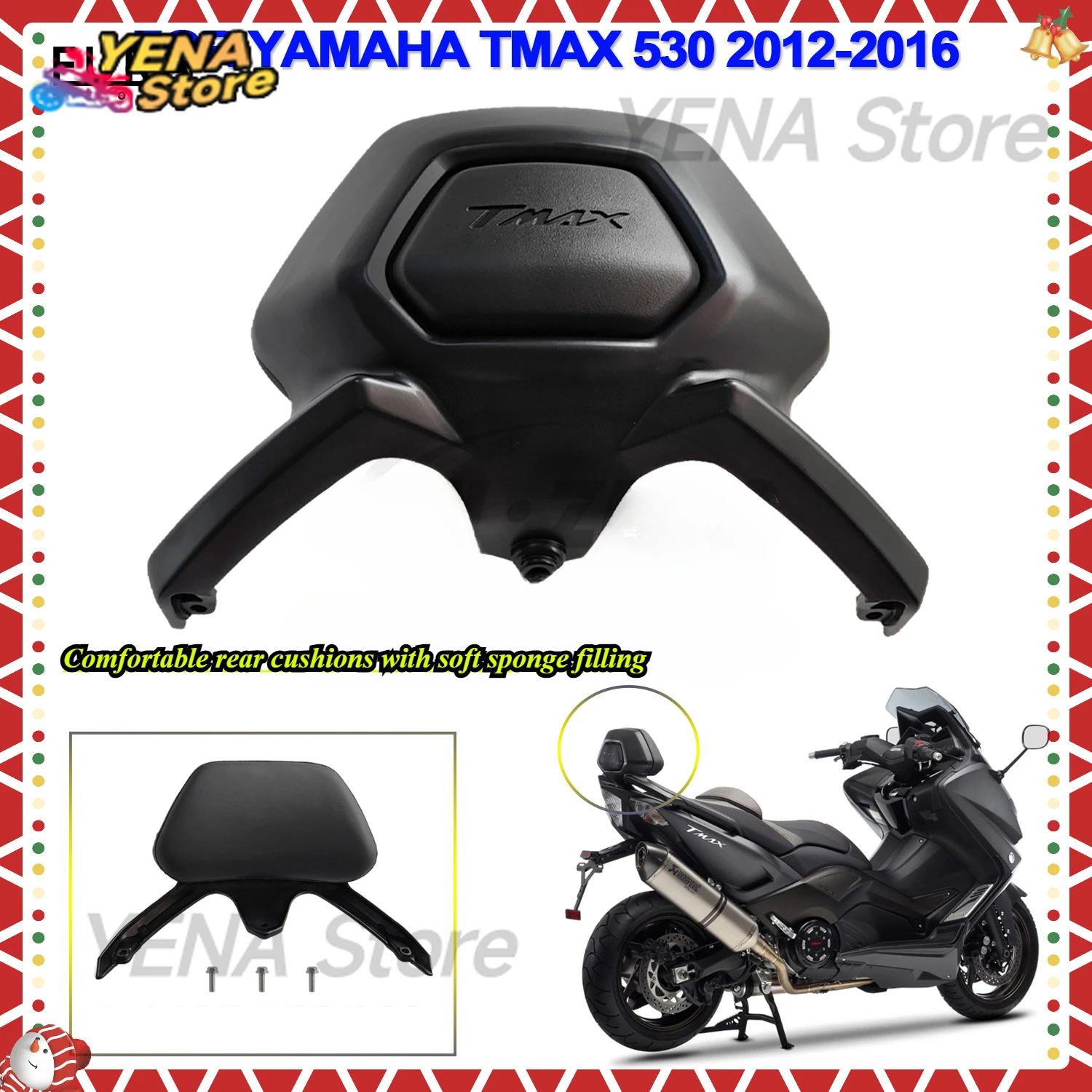 

2025 For Yamaha TMAX530 TMAX T MAX 530 2012 - 2016 Motorcycle Backrest Rear Seat Backrest - Support Pad Accessories