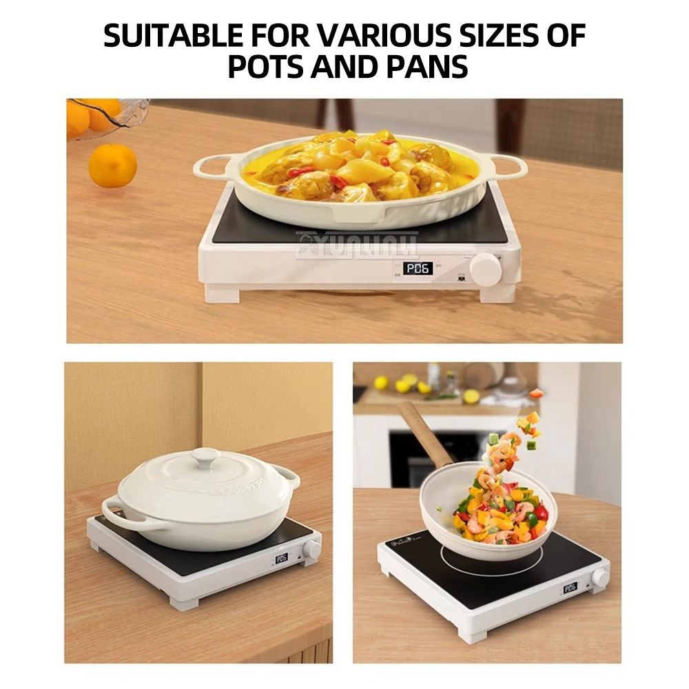 เตาเซรามิกไฟฟ้า2000วัตต์เตาทำความร้อนแบบอินฟาเรดพกพาเตาต้มชาอเนกประสงค์