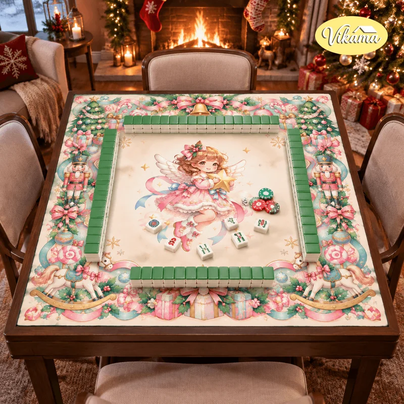 ChristmasAngel Girl Mahjong MatNon Slip WashableLiving RoomFamily Game NightHoliday Gift