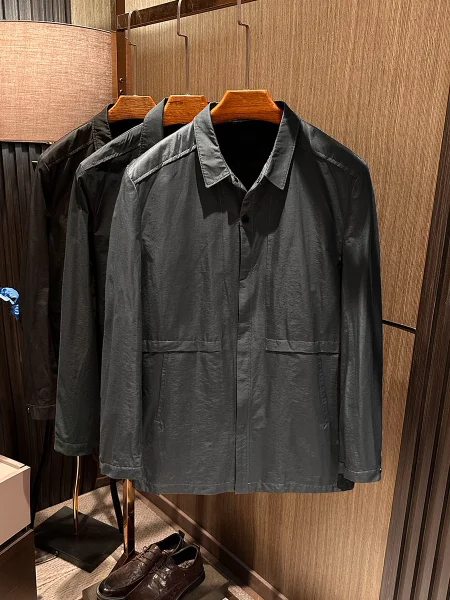 

mat Commute Men's Mid-Length Stand Collar Jaet Lightweight Cotton Polyester Blend Outerwear Spring Faion New Arrival