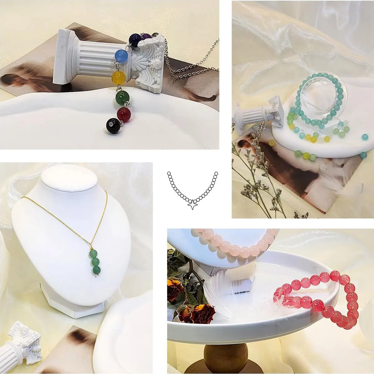 24color/1box 8mm Glass Round Beads DIY Bracelet Necklace Jewelry Accessories (Random Color) image 6