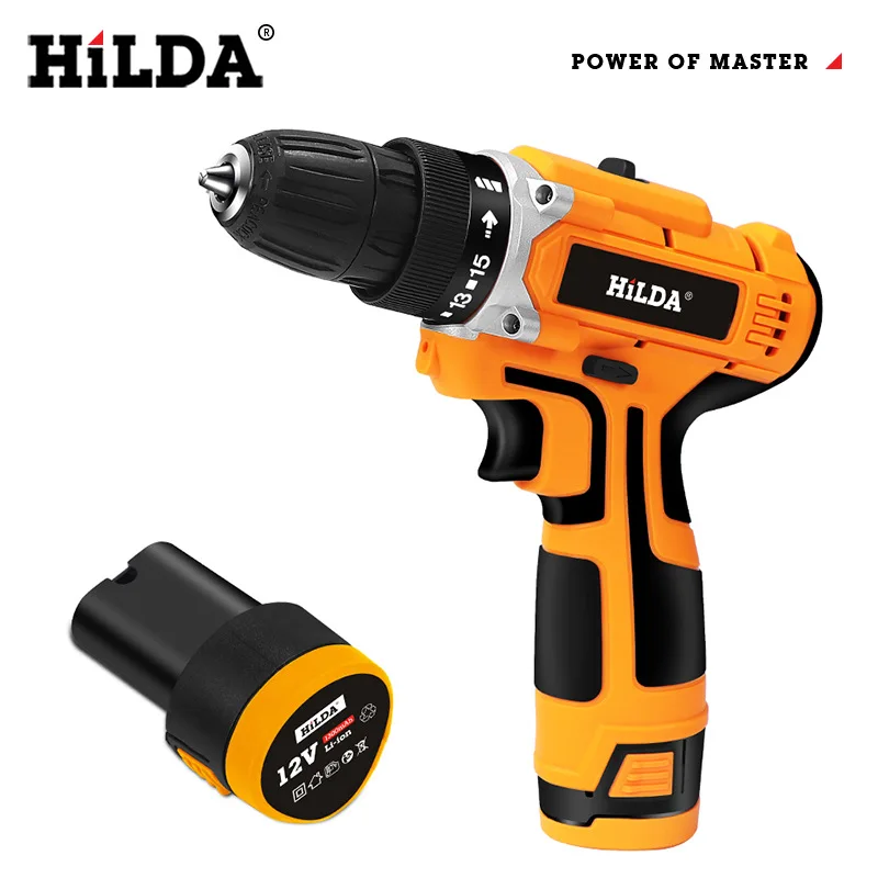 HiLDA electric screwdriver rechargeable lithium battery electric hand drill impact drill 16. 8 v