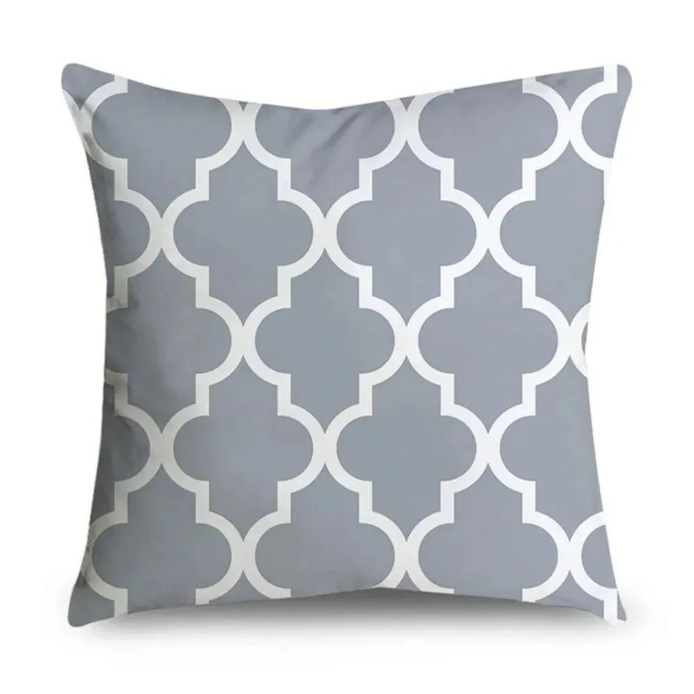 1Pc Simple Grey Pattern Double-sided Printed Throw Pillow Short Plush Suitable Living Room Bedroom Throw Cushion, Perfect Gift