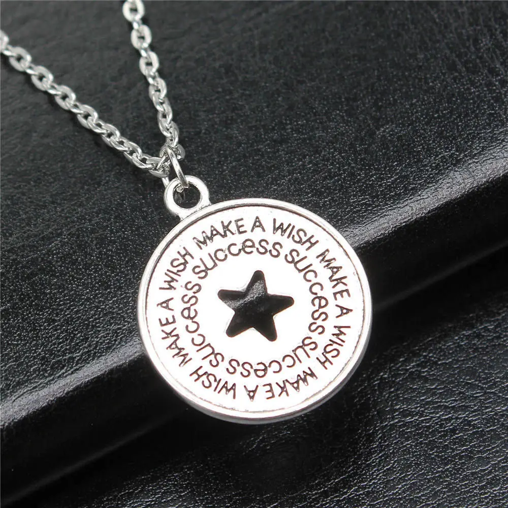 1pcs Make A Wish Success Star Chain Necklace Women Accessories Jewelry Cute Chain Length 43+5cm