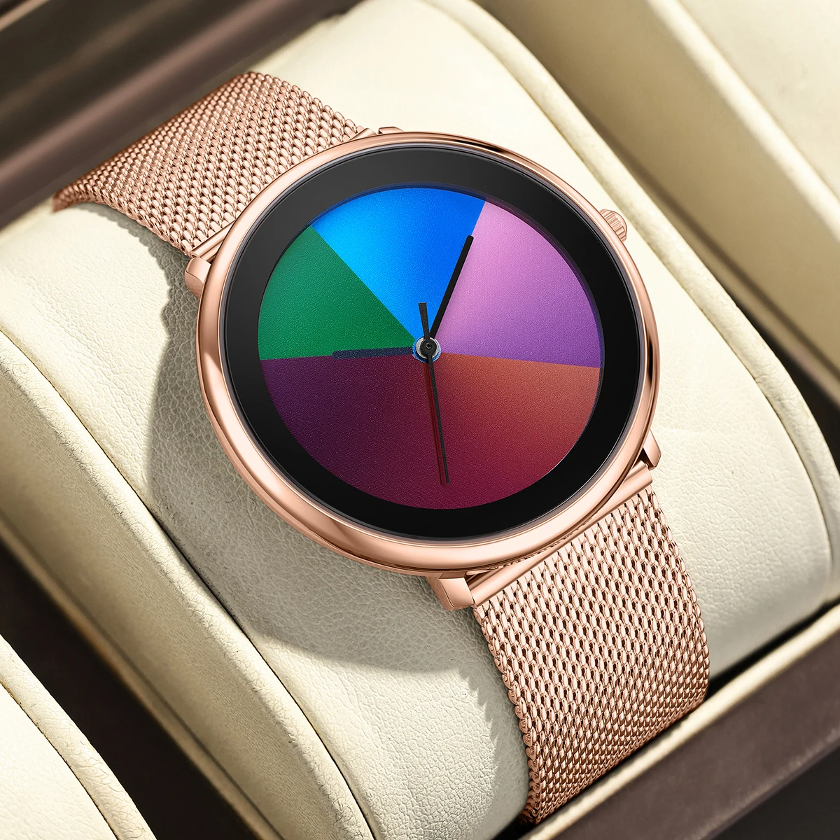 Sports LIGE Unique Design Woman Watches Changing Color Dial Casual Ultra-Thin Waterproof Quartz Women Wristwatch Ladies Gifts
