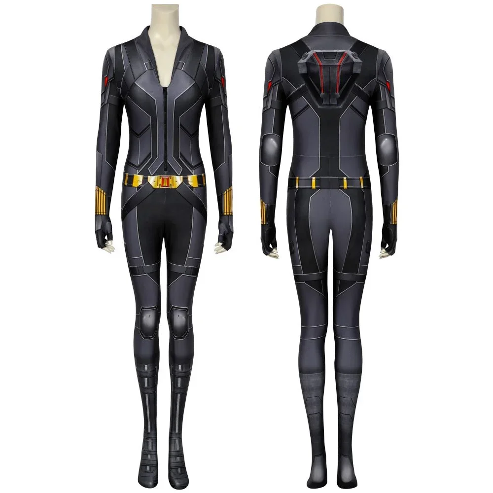 

Black Widow Cosplay Costume Zenti Printed Natasha Romanov Jumpsuit Superhero Costume Women Bodysuit Battle Halloween Costume