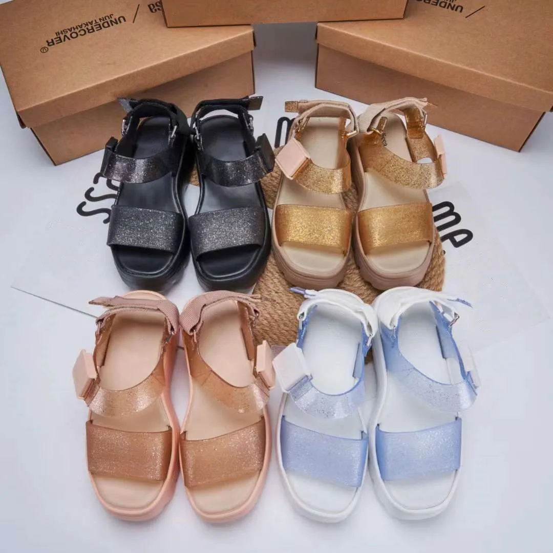 Hot Sale Women Platform Girl Sandals Summer PVC Brand Brazil Jelly Shoes Ladies High Heel One-belt Fragrance Beach Shoes SM186