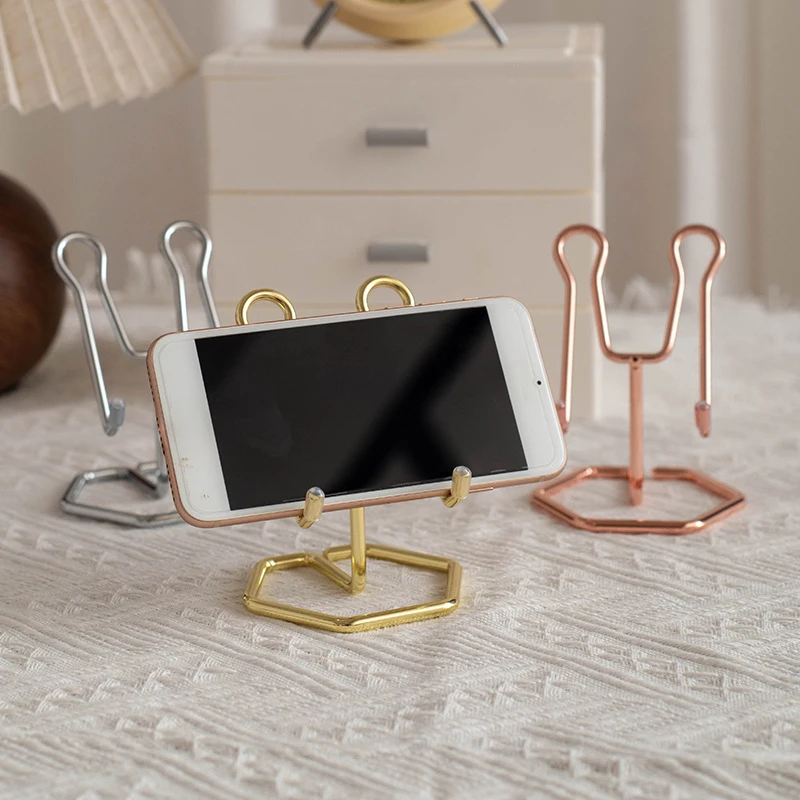 Cell Phone Stand For Desk, Business Card Holder,Cute Metal Cell Phone Stand, Metal Wire Cellphone Cradle Dock For Phone Tablet