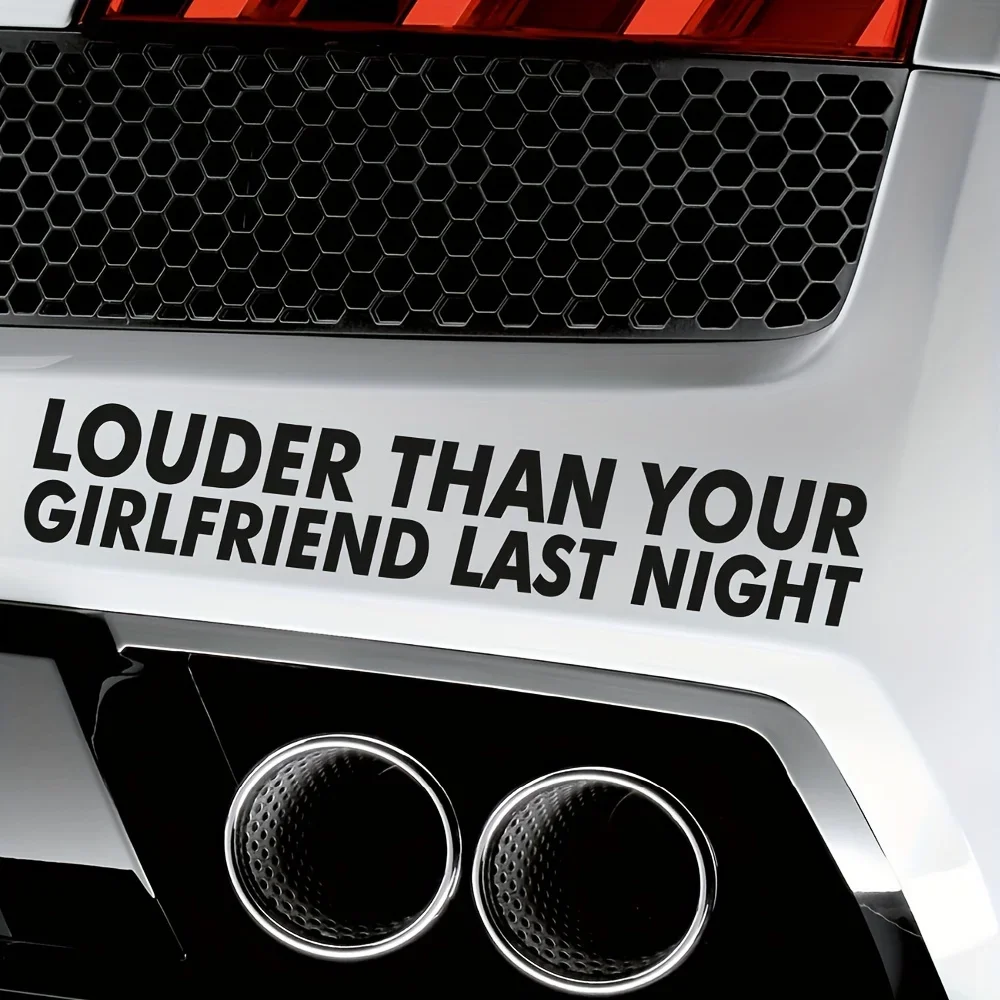 JDM Sticker Louder Than Your Girlfriend Diverting Decoration Bumper Sticker External Accessories Waterproof Vinyl Decals