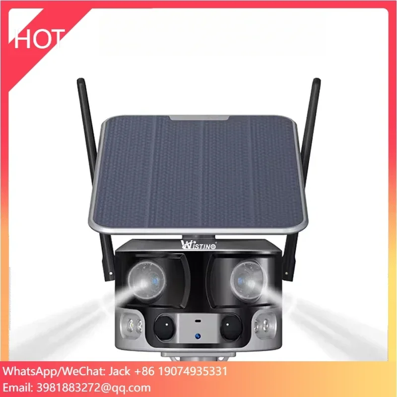 Wistino HD 4K 8mp 180 درجة واي فاي 4G ملون للرؤية الليلية بانورامية تعمل بالطاقة الشمسية كاميرا تعمل بالطاقة الشمسية في الهواء الطلق