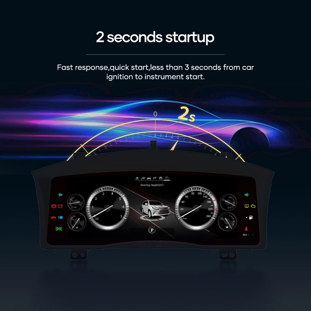 12,3 Zoll Preling car digitales Armaturen brett für Lexus lx570 2012-2018 Jahre Auto LCD-Panel Tachometer virtuelles Cockpit – Detail 9