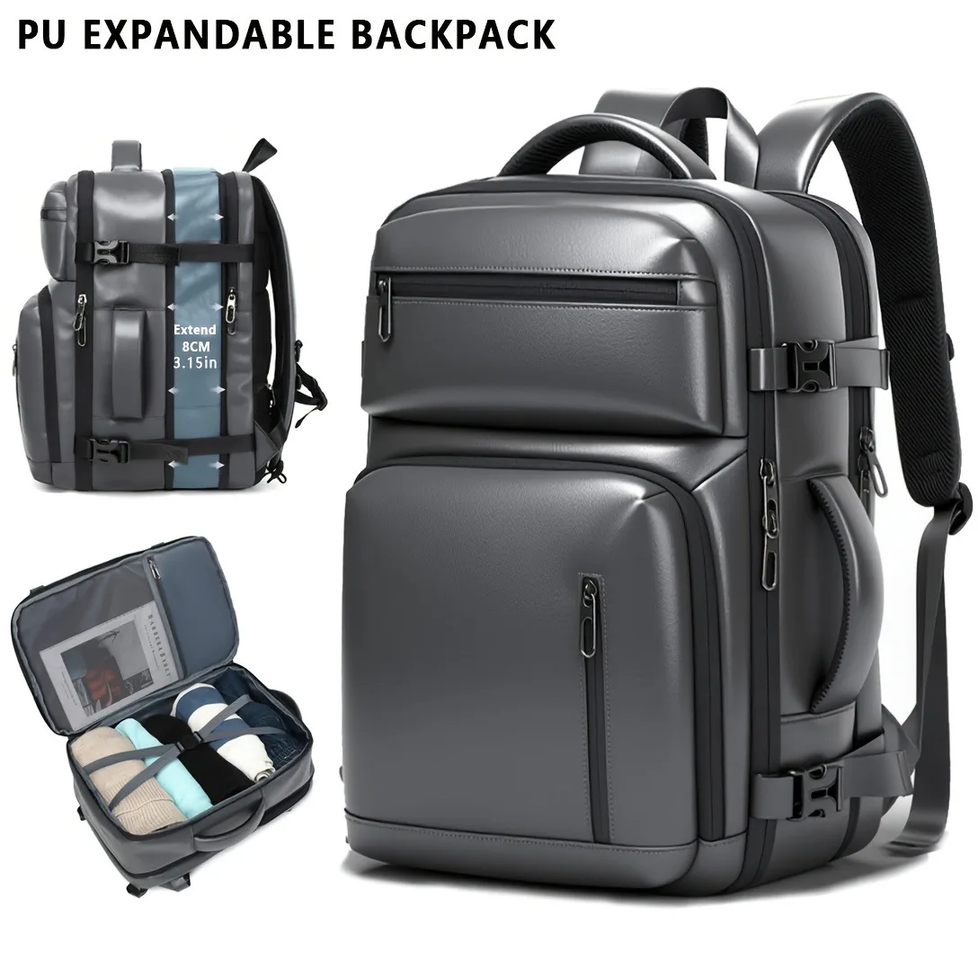 Men's anti-theft expandable backpack - Large-capacity laptop bag, expandable design, multiple compartments and zipper pockets, t